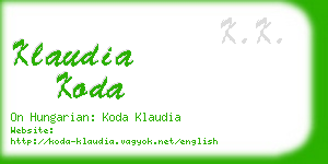 klaudia koda business card